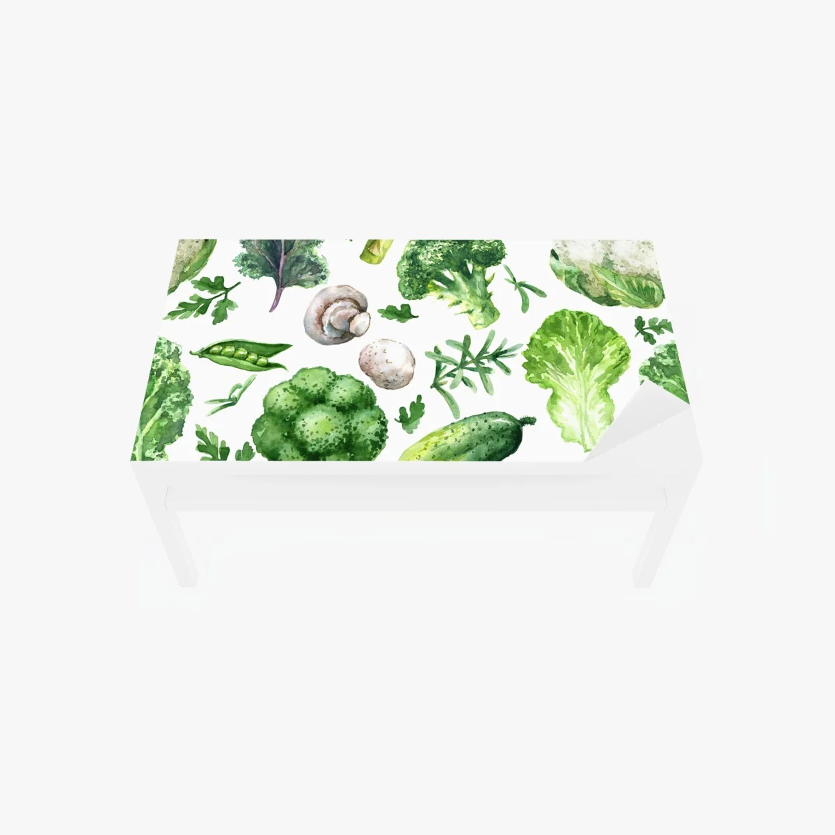Sticker pour table et bureau motif légumes verts en aquarelle – Wallnifity® Sticker pour table et bureau motif légumes verts en aquarelle – Wallnifity®