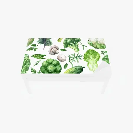 Sticker pour table et bureau motif légumes verts en aquarelle – Wallnifity®
