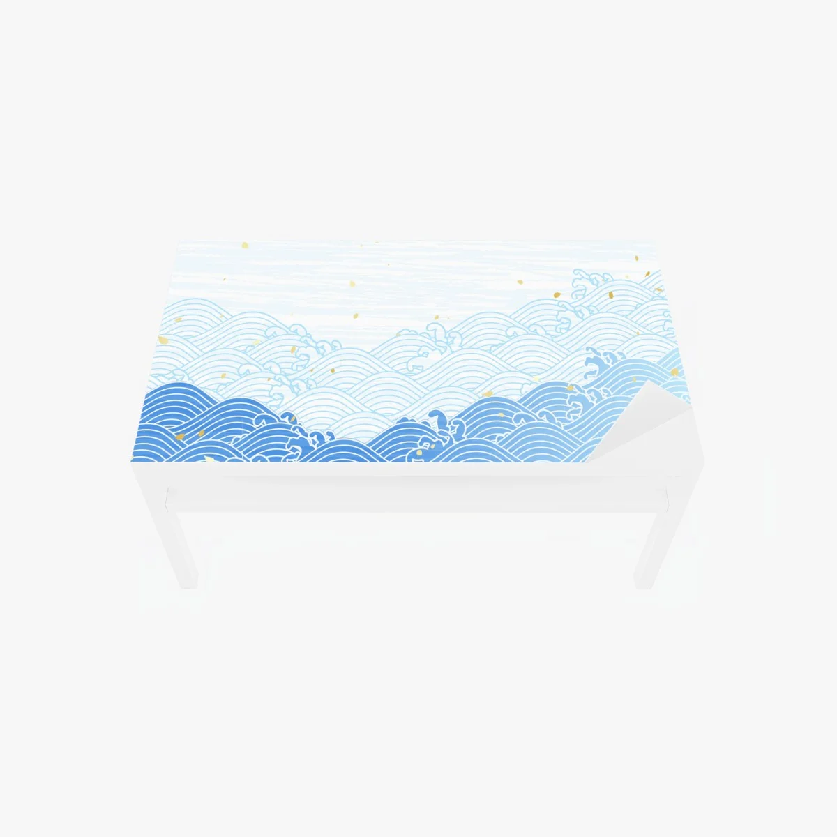 Sticker pour table et bureau marée de vagues bleues et éclats dorés – Wallnifity® Sticker pour table et bureau marée de vagues bleues et éclats dorés – Wallnifity®