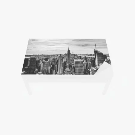 Sticker pour table et bureau panorama urbain de New York en noir et blanc – Wallnifity®