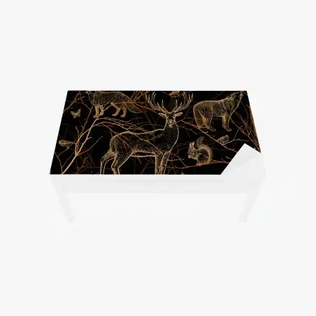 Sticker pour table et bureau créatures de la forêt en doré – Wallnifity®