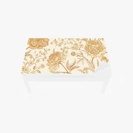 Sticker pour table et bureau motif floral vintage aux pivoines et branches – Wallnifity®