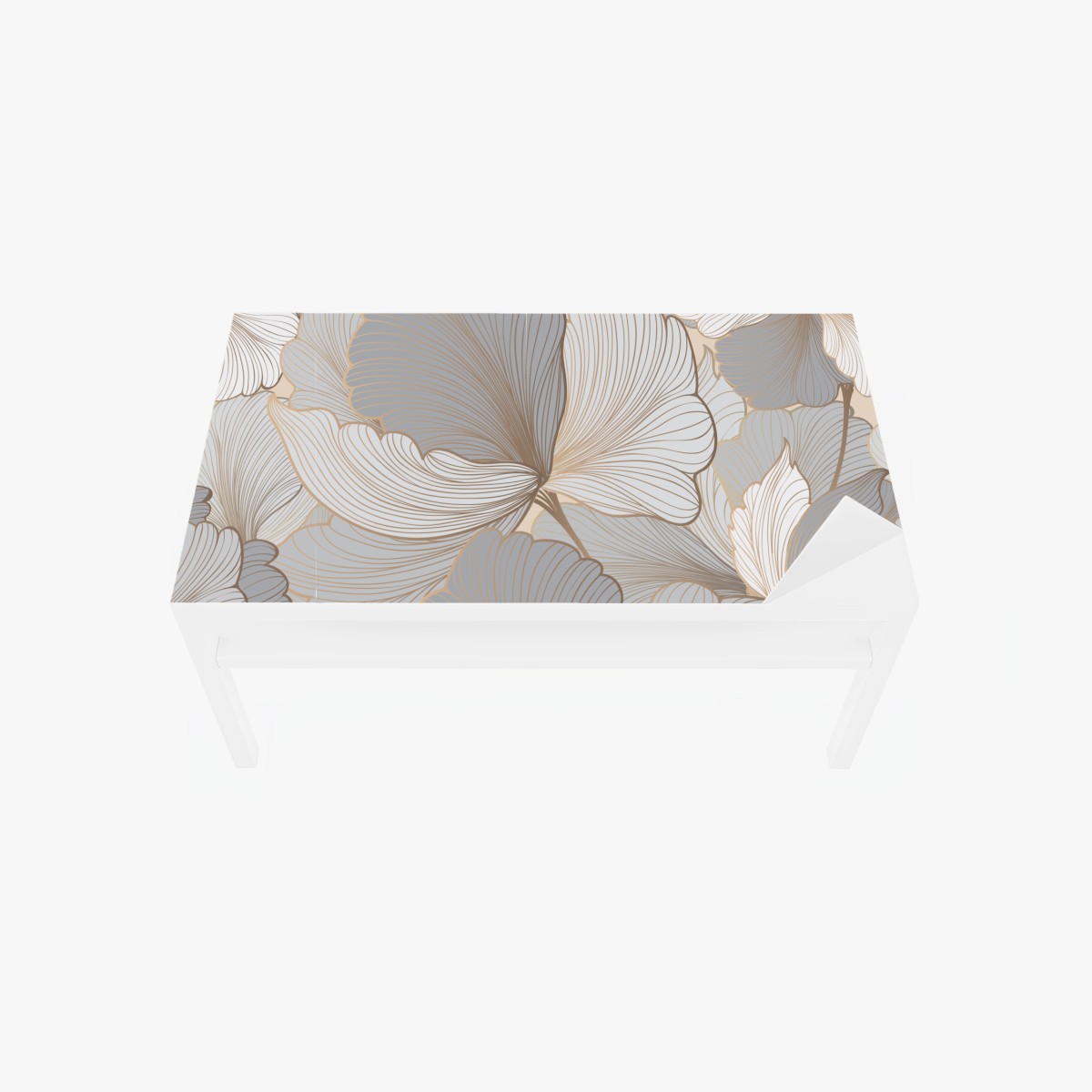 Sticker pour table et bureau motif floral élégant aux tons neutres et dorés – Wallnifity®