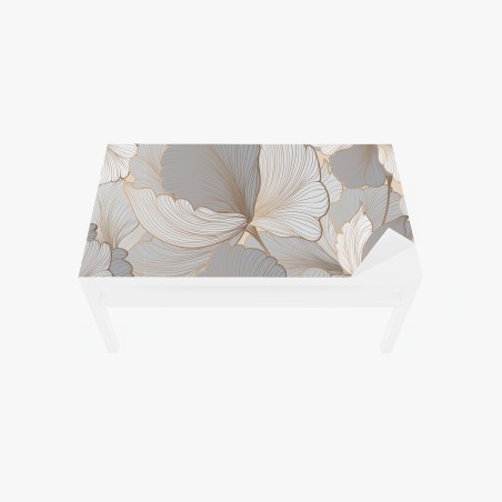 Sticker pour table et bureau motif floral élégant aux tons neutres et dorés – Wallnifity®