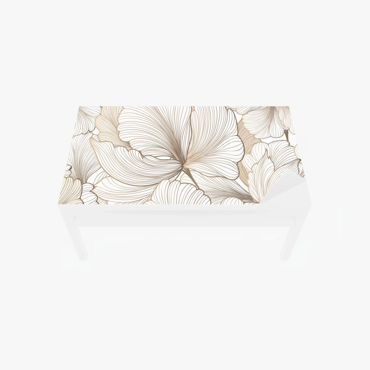 Sticker pour table et bureau motif floral délicat en tons beiges et lignes fines – Wallnifity® Sticker pour table et bureau motif floral délicat en tons beiges et lignes fines – Wallnifity®