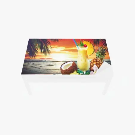 Sticker pour table et bureau cocktail tropical au coucher de soleil – Wallnifity®