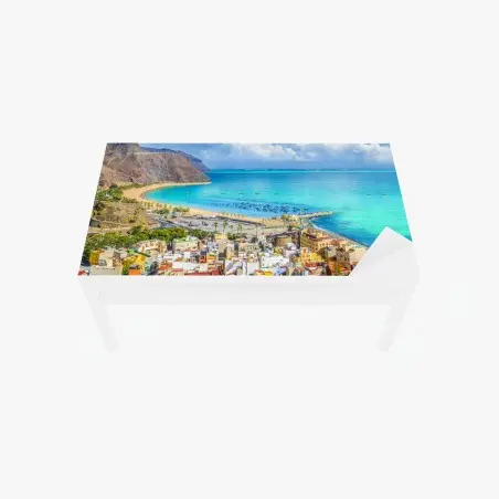 Sticker pour table et bureau poster panoramique de San Andrés et plage de Las Teresitas, Tenerife – Wallnifity®