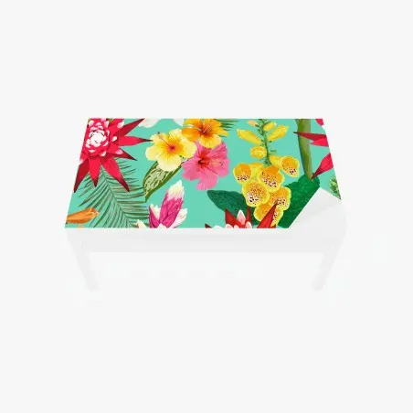 Sticker pour table et bureau motif floral tropical éclat coloré – Wallnifity®
