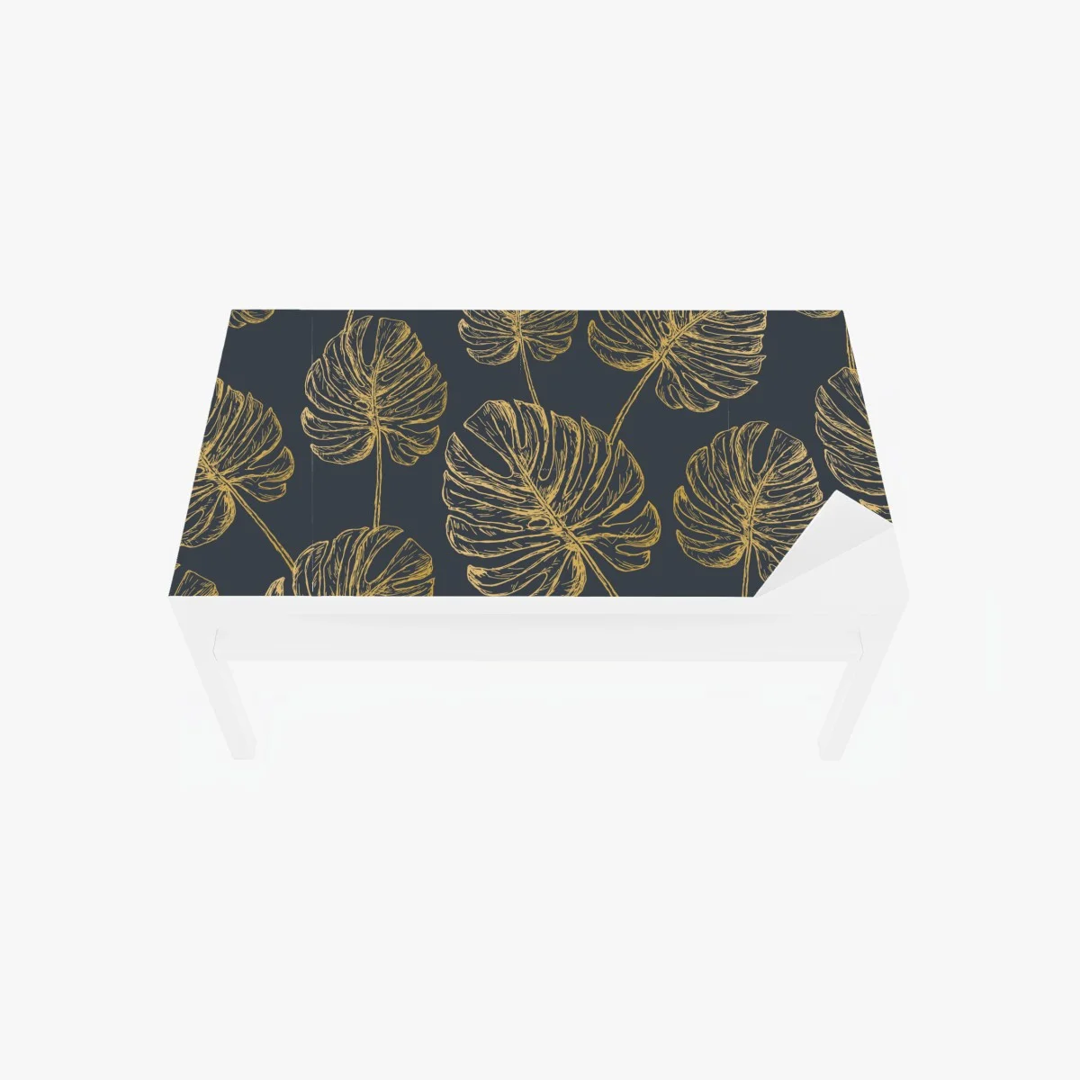Sticker pour table et bureau feuilles monstera dorées sur fond gris élégant – Wallnifity® Sticker pour table et bureau feuilles monstera dorées sur fond gris élégant – Wallnifity®