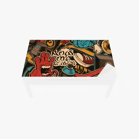 Sticker pour table et bureau explosion pop urbaine musicale – Wallnifity®