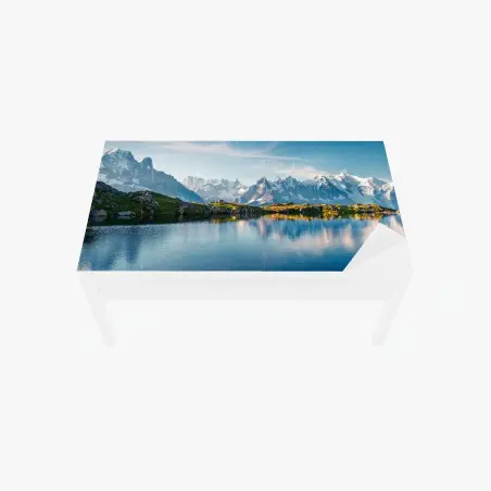 Sticker pour table et bureau reflets du Mont Blanc au Lac Blanc – Wallnifity®
