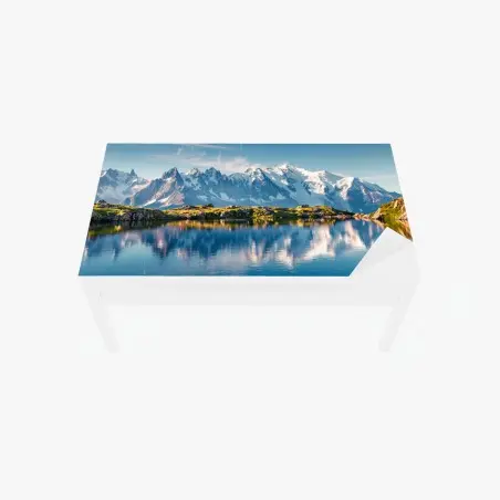 Sticker pour table et bureau reflets du Lac Blanc et Mont Blanc – Wallnifity®