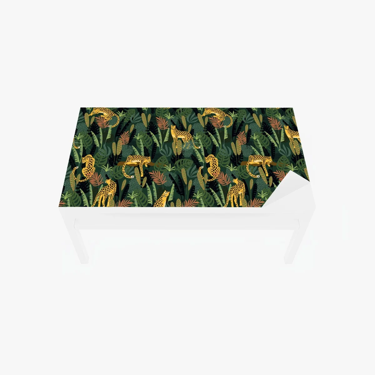 Sticker pour table et bureau motif jungle aux léopards dorés – Wallnifity® Sticker pour table et bureau motif jungle aux léopards dorés – Wallnifity®