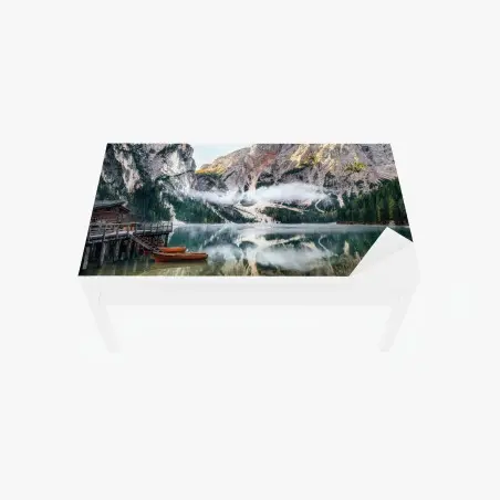 Sticker pour table et bureau reflets tranquilles sur un lac alpin – Wallnifity®