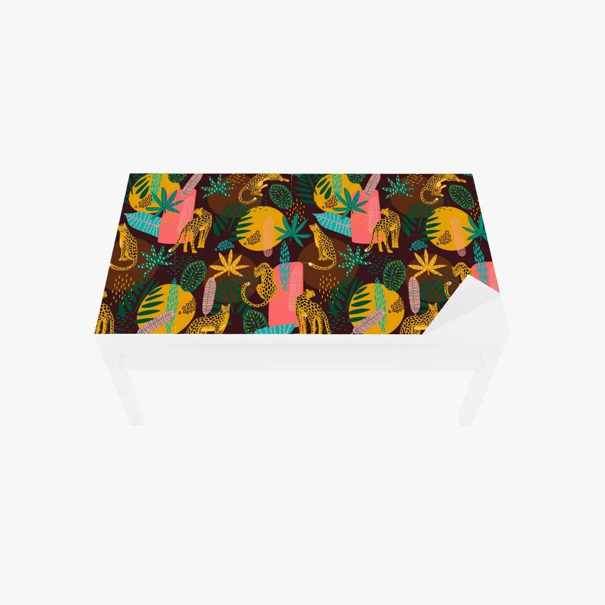 Sticker pour table et bureau motif jungle coloré aux léopards et feuillages – Wallnifity® Sticker pour table et bureau motif jungle coloré aux léopards et feuillages – Wallnifity®