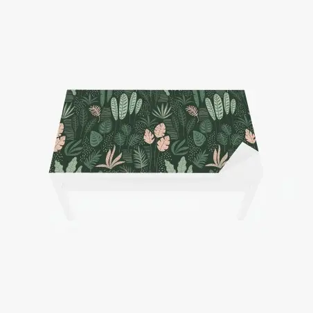 Sticker pour table et bureau motif de feuilles tropicales en vert profond – Wallnifity®