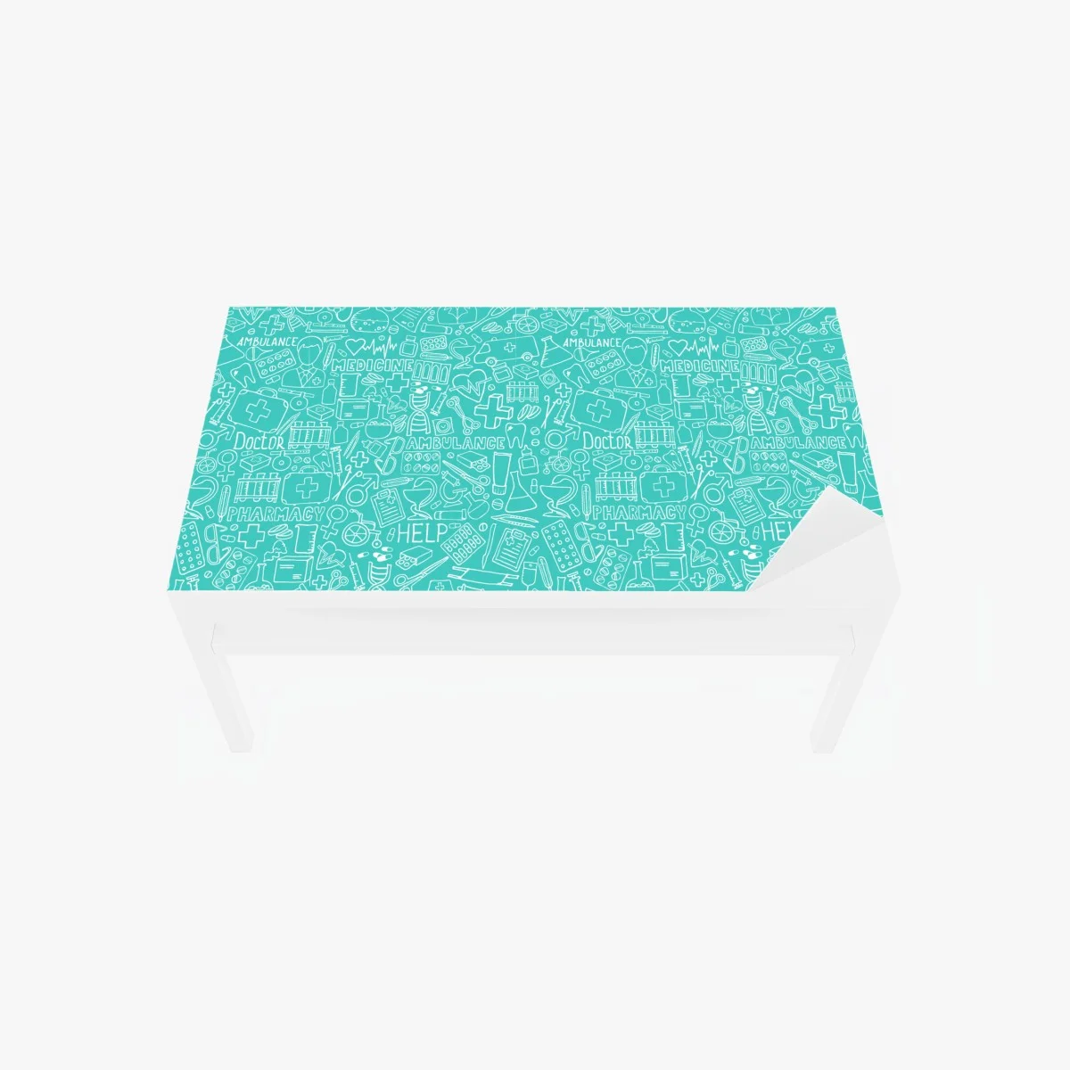 Sticker pour table et bureau motif médical gribouillis turquoise – Wallnifity® Sticker pour table et bureau motif médical gribouillis turquoise – Wallnifity®