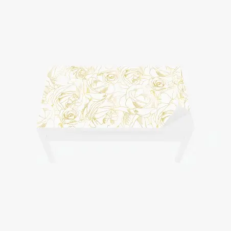 Sticker pour table et bureau roses dorées en motif au trait – Wallnifity®
