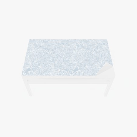 Sticker pour table et bureau motif floral linéaire bleu pastel – Wallnifity®
