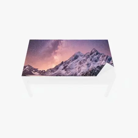 Sticker pour table et bureau voûte étoilée au-dessus des fjords de Norvège – Wallnifity®