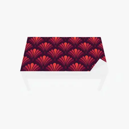 Sticker pour table et bureau élégant motif art déco corail et bordeaux – Wallnifity®