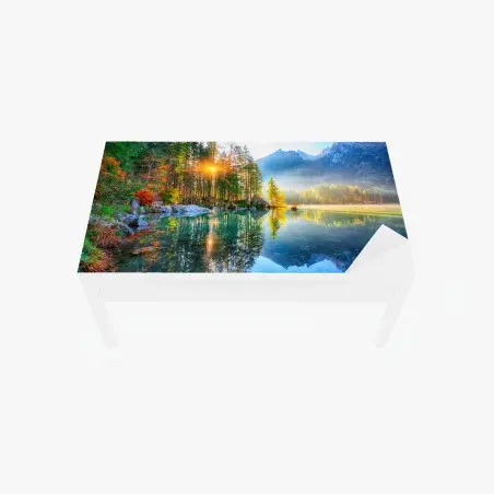Sticker pour table et bureau lever de soleil automnal à Hintersee – Wallnifity®