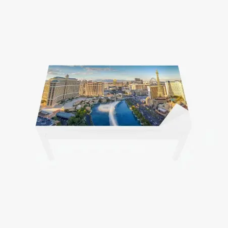 Sticker pour table et bureau vue panoramique du strip de Las Vegas au coucher du soleil – Wallnifity®