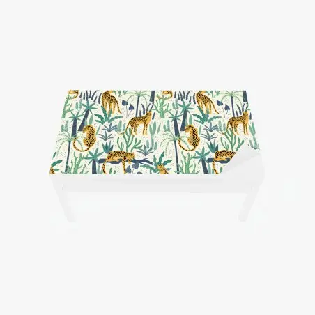 Sticker pour table et bureau motif tropical guépards et palmiers – Wallnifity®