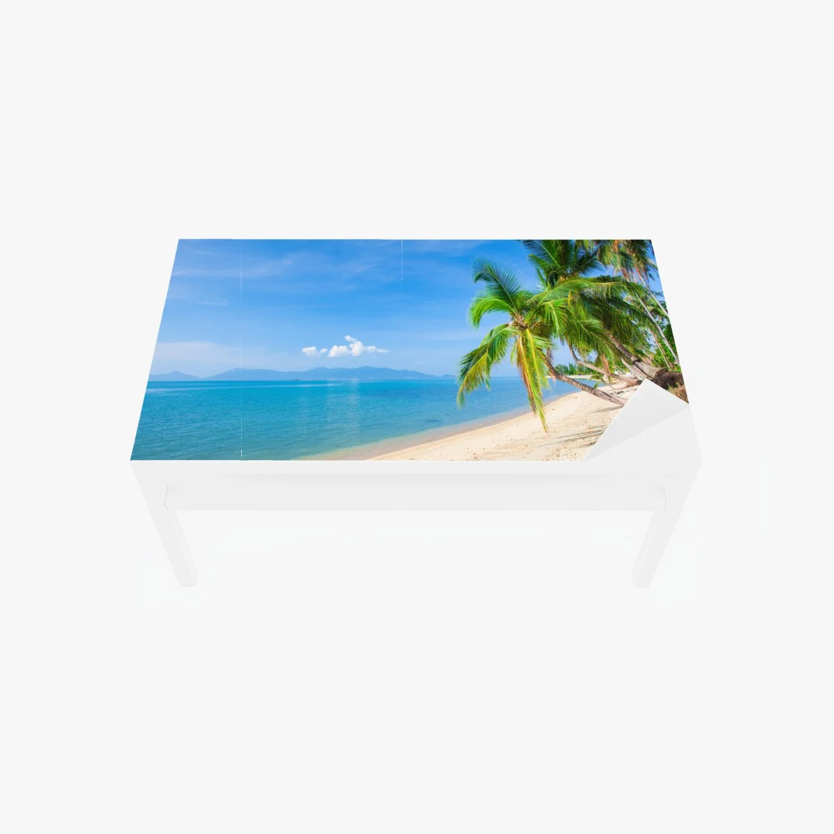 Sticker pour table et bureau plage tropicale paisible avec palmiers – Wallnifity® Sticker pour table et bureau plage tropicale paisible avec palmiers – Wallnifity®