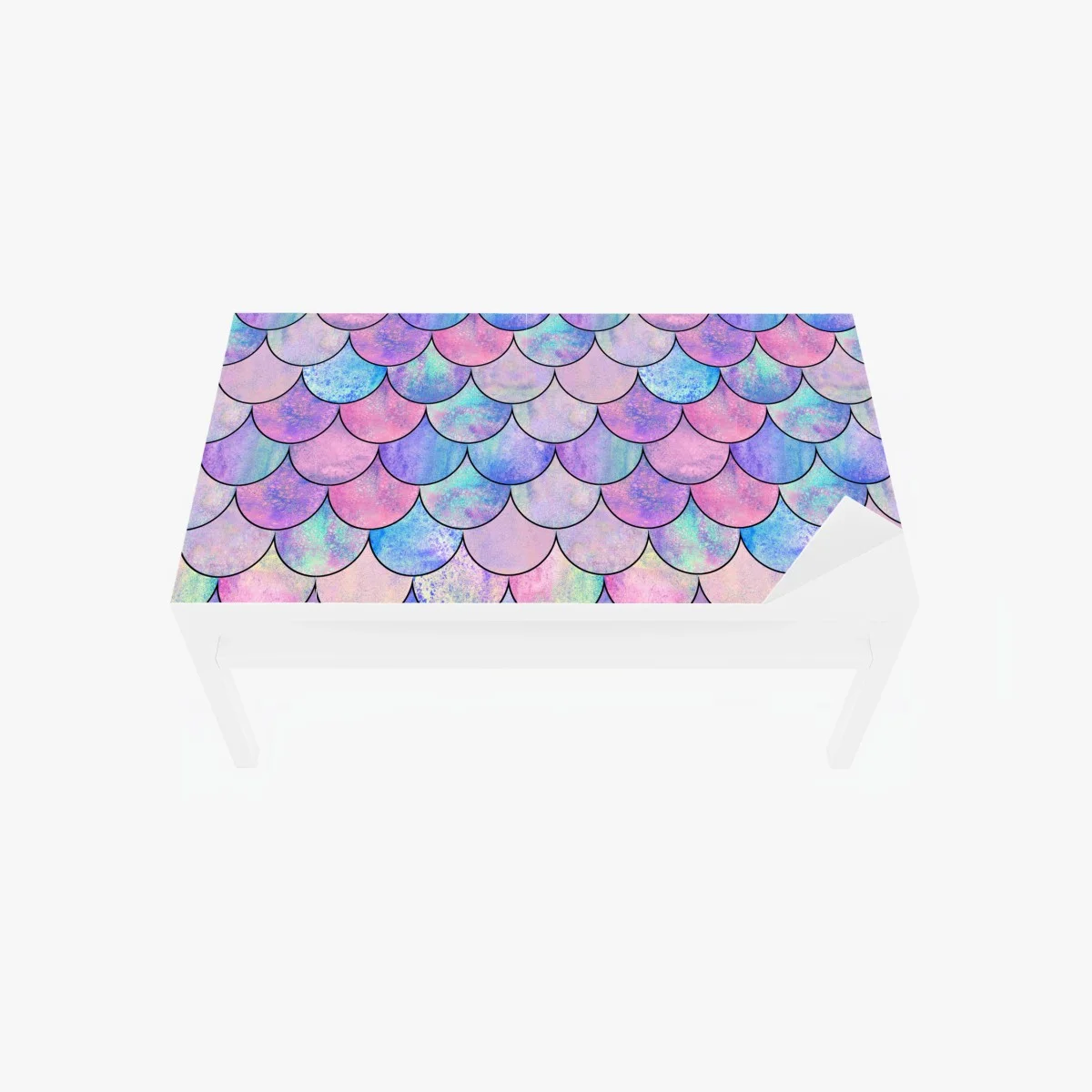 Sticker pour table et bureau motif écailles de sirène irisé pastel – Wallnifity® Sticker pour table et bureau motif écailles de sirène irisé pastel – Wallnifity®