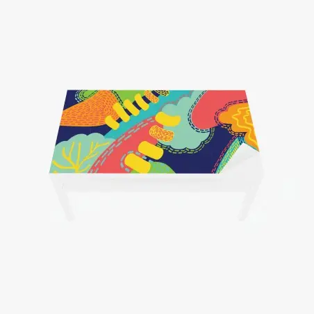 Sticker pour table et bureau abstraction organique aux couleurs vives – Wallnifity®