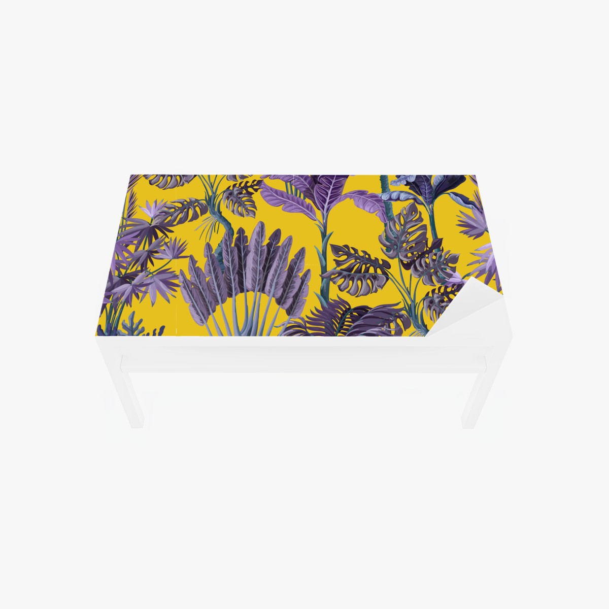 Sticker pour table et bureau jungle exotique aux feuilles violettes – Wallnifity®