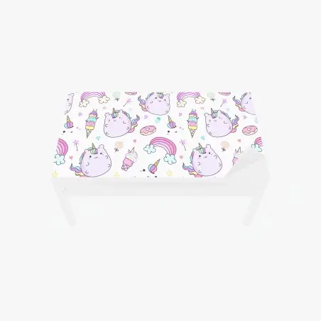 Sticker pour table et bureau douceur licorne pastel pour chambre d'enfant – Wallnifity®