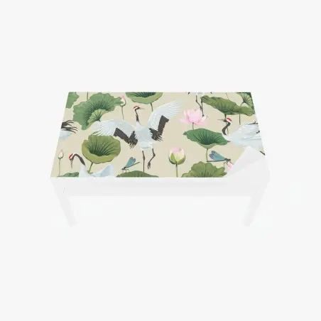 Sticker pour table et bureau motif gracieux de grues et lotus – Wallnifity®