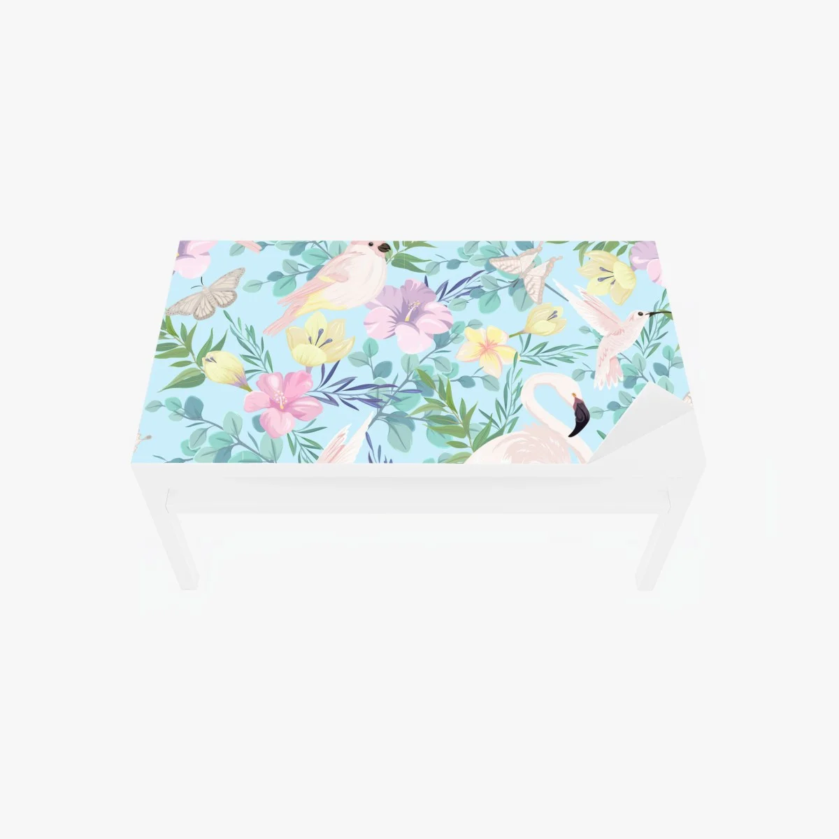 Sticker pour table et bureau jungle pastel au flamant rose et aux colibris – Wallnifity® Sticker pour table et bureau jungle pastel au flamant rose et aux colibris – Wallnifity®