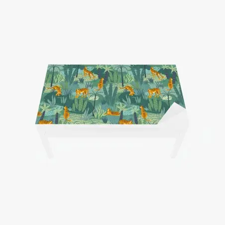 Sticker pour table et bureau motif jungle aux tigres stylisés – Wallnifity®