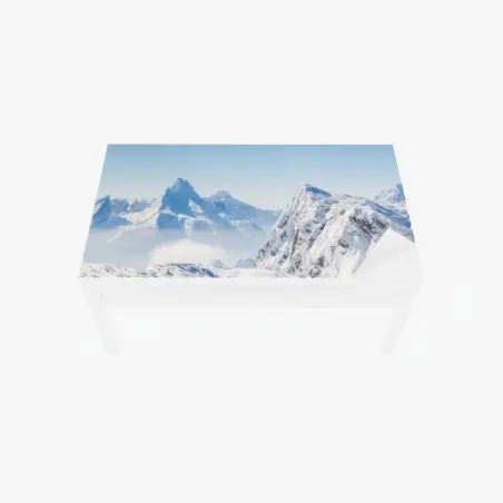 Sticker pour table et bureau panorama hivernal des sommets enneigés – Wallnifity®