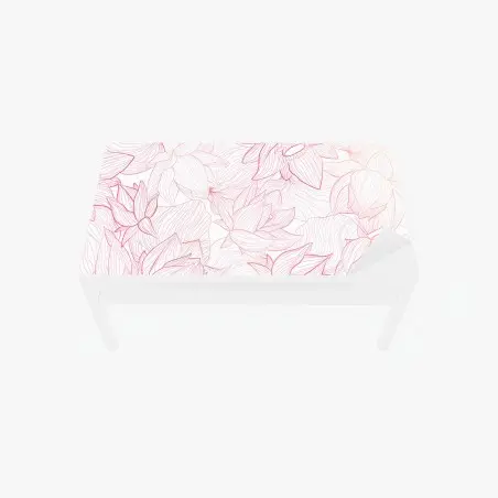 Sticker pour table et bureau motif floral délicat en fines lignes roses – Wallnifity®