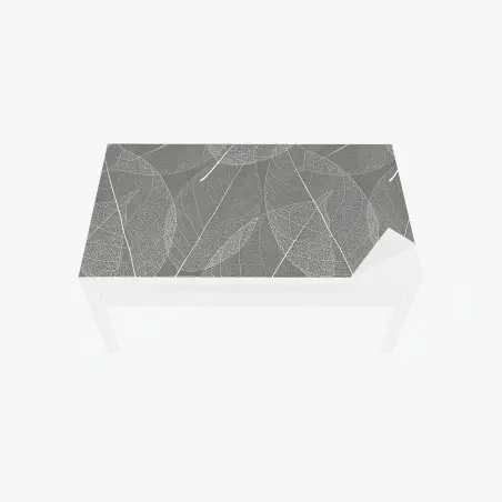 Sticker pour table et bureau motif feuilles squelettes minimaliste blanc et gris – Wallnifity®