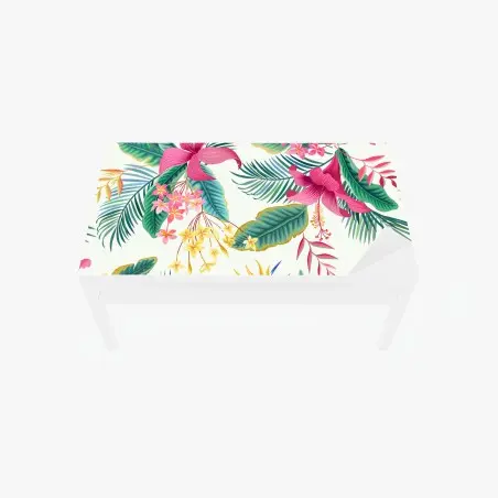 Sticker pour table et bureau motif floral tropical aux couleurs vives – Wallnifity®