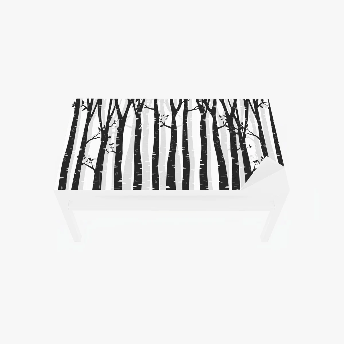 Sticker pour table et bureau forêt de bouleaux minimaliste en noir et blanc – Wallnifity® Sticker pour table et bureau forêt de bouleaux minimaliste en noir et blanc – Wallnifity®