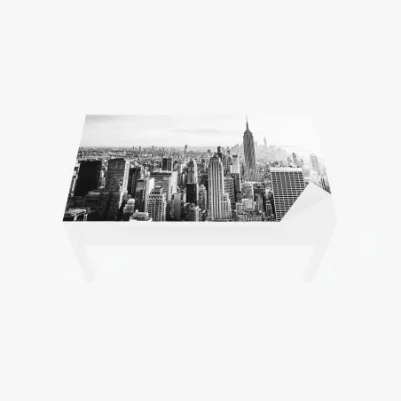 Sticker pour table et bureau panorama urbain de New York en noir et blanc – Wallnifity®
