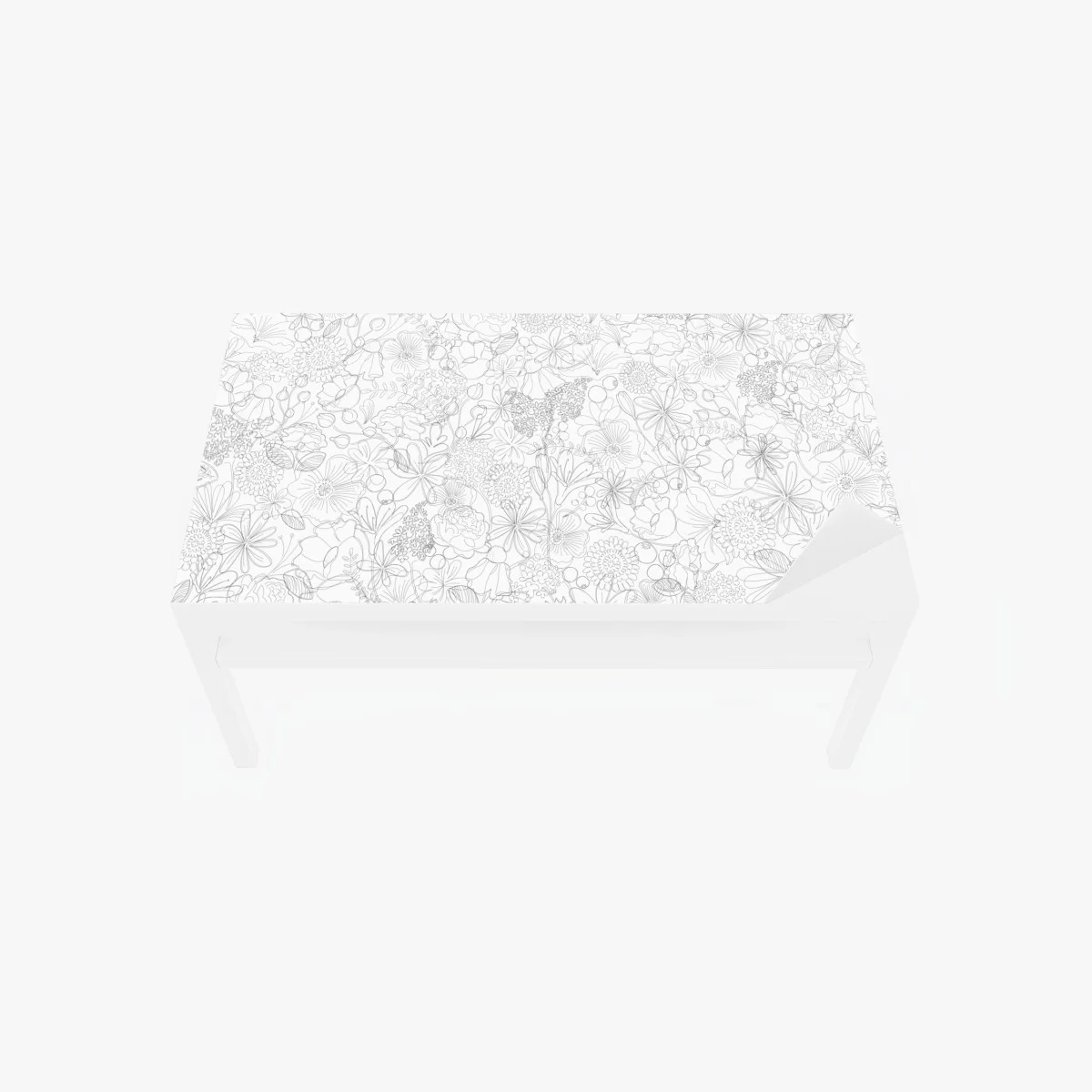 Sticker pour table et bureau motif floral délicat en dessin linéaire – Wallnifity® Sticker pour table et bureau motif floral délicat en dessin linéaire – Wallnifity®