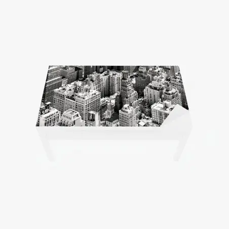 Sticker pour table et bureau horizon urbain de Manhattan en noir et blanc – Wallnifity®