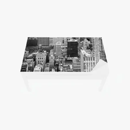 Sticker pour table et bureau vue aérienne monochrome d'une métropole – Wallnifity®