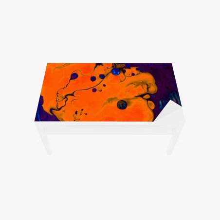 Sticker pour table et bureau nuances d'orange sur fond violet profond – Wallnifity®