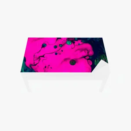 Sticker pour table et bureau abstraction néon fuchsia et turquoise – Wallnifity®