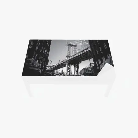 Sticker pour table et bureau vue urbaine du pont Manhattan depuis Dumbo – Wallnifity®