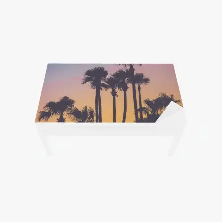 Sticker pour table et bureau crépuscule tropical aux palmiers – Wallnifity®