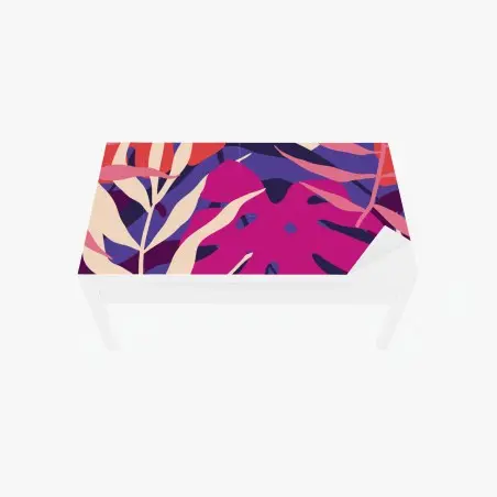 Sticker pour table et bureau jungle rétro aux feuilles pastel – Wallnifity®